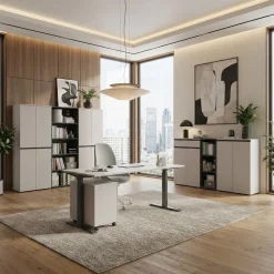 Aktenregal Universal FRANKFURT schmal 45x120x40 cm Graphit, 3 Ordnerhöhen