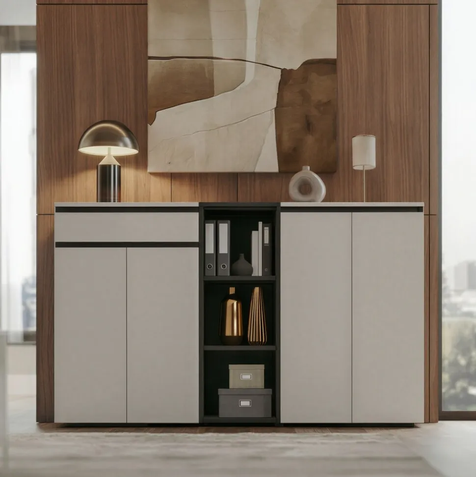 Aktenregal Universal FRANKFURT schmal 45x120x40 cm Graphit, 3 Ordnerhöhen