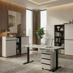 Aktenregal Universal FRANKFURT schmal 45x120x40 cm Graphit, 3 Ordnerhöhen