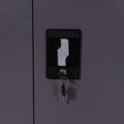 Aktenschrank MCW-H17, Stahlschrank Büroschrank Schrank, 2 Türen abschließbar Metall ~ 140x90x40cm dunkelgrau