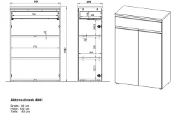 Aktenschrank mit Schublade Soft-Close 81x120x40 cm Greige