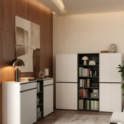 Aktenschrank mit Schublade Soft-Close 81x120x40 cm Greige