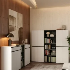 Aktenschrank mit Schublade Soft-Close 81x120x40 cm Greige