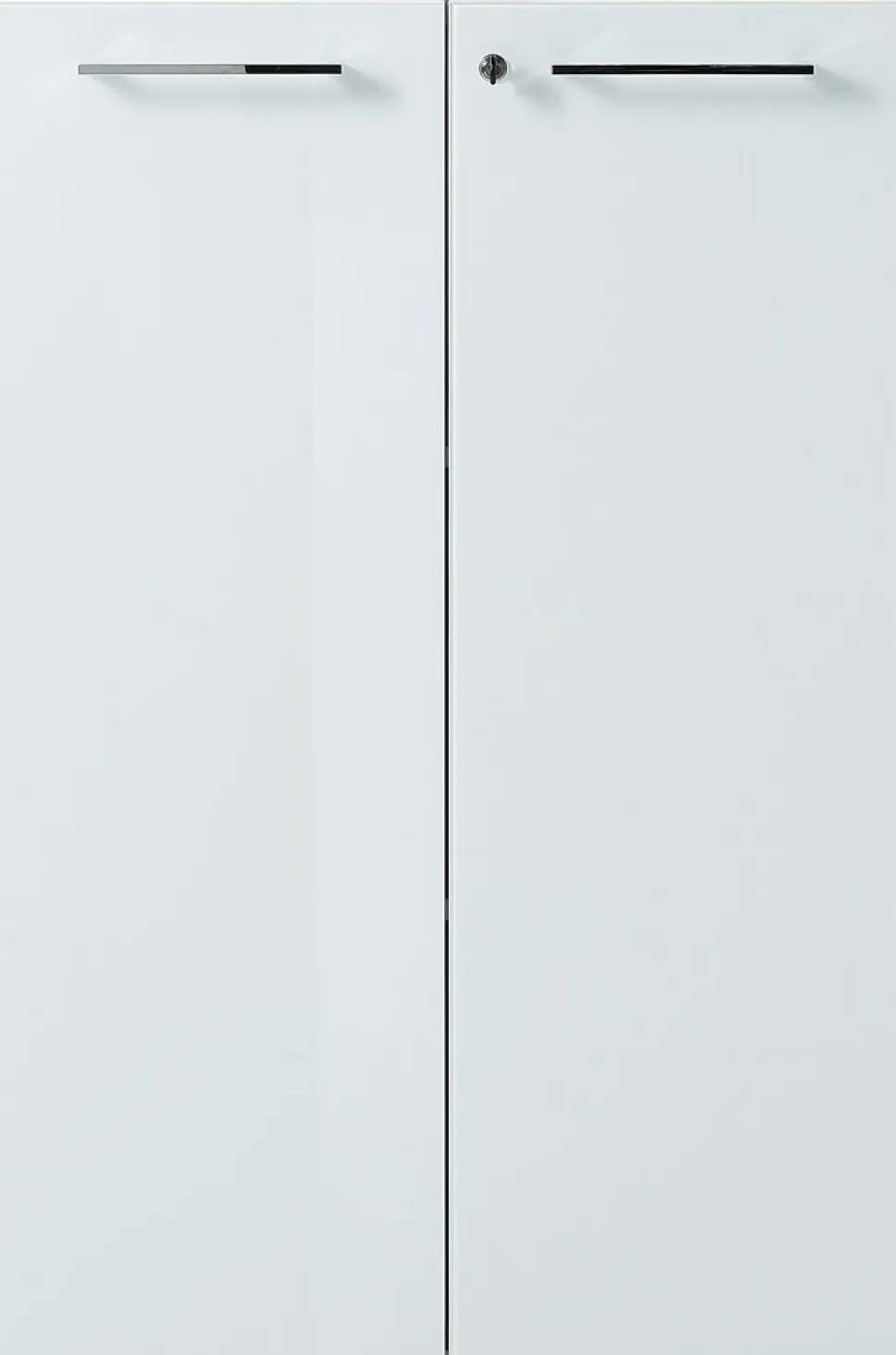 Aktenschrank "Muenchen" Glasfront Soft-Close Abschließbar, Weiß 80x37x120cm