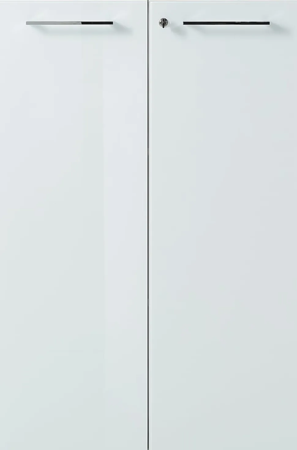 Aktenschrank "Muenchen" Glasfront Soft-Close Abschließbar, Weiß 80x37x120cm