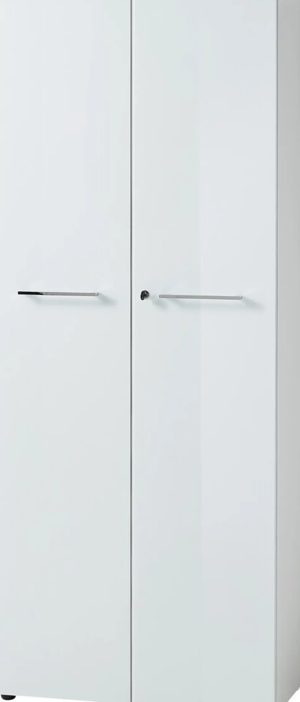 Aktenschrank MUENCHEN 80x37x196cm | 5 Ordnerhöhen | Glasfront & Abschließbar | Weiß
