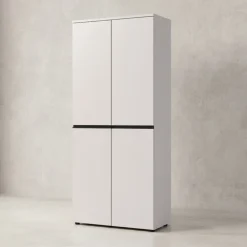Aktenschrank STUTTGART, 197 cm hoch, 5 Ordnerhöhen, Soft-Close Greige