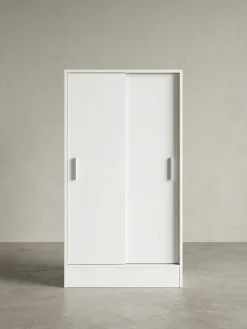 Aktenschrank – Weiß, 60x107,5x28,5 cm, Holz, schmal, Stauraum für Büro & Flur