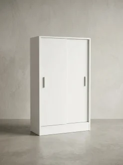 Aktenschrank – Weiß, 60x107,5x28,5 cm, Holz, schmal, Stauraum für Büro & Flur