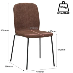 Albatros Esszimmerstühle 4er Set ENNA, braun - stapelbar, bequemer Polsterstuhl - Eleganter Küchenstuhl, Stuhl Esszimmer oder Esstisch Stuhl, Konferenzstuhl , Stückzahl:4, Farbe:Braun