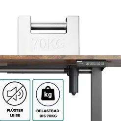 ALBATROS UP30 Gestell für Schreibtisch Höhenverstellbar Elektrisch mit Motor, schwarz - Stufenlos Höhenverstellbares Schreibtischgestell / Tischgestell, Farbe:Schwarz