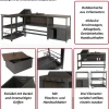 Aluminium Outdoor-Küche 3-teilig MCW-M64, Außenküche Garten Servierwagen Eiskübel Schrank ~ anthrazit, dunkle Holzoptik