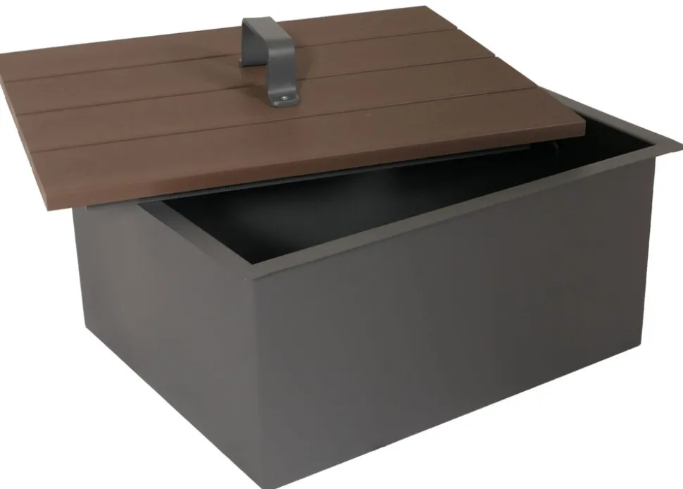 Aluminium Outdoor-Küche 3-teilig MCW-M64, Außenküche Garten Servierwagen Eiskübel Schrank ~ anthrazit, dunkle Holzoptik
