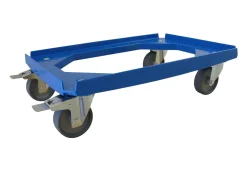 ALUTEC Rollwagen für Kunststoffboxen (610x410mm, 250 kg, Feststellbremse, blau)