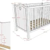 AMORI Babybett Liegefläche 60 x 120 cm, Lattenrost verstellbar, Weiß lackiert