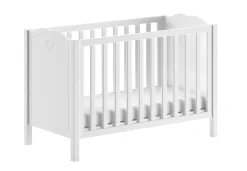 AMORI Babybett Liegefläche 60 x 120 cm, Lattenrost verstellbar, Weiß lackiert