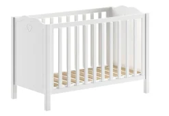 AMORI Babybett Liegefläche 60 x 120 cm, Lattenrost verstellbar, Weiß lackiert