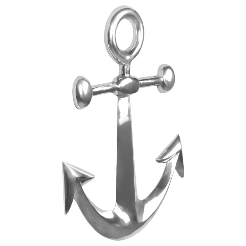 Anker Wanddeko Aluminium Silber 62x40cm Maritim Wanddeko Dekoanker Nautik