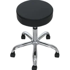 Arbeitshocker MCW-E47, Kosmetikhocker, mit Rollen Kunstleder, MVG-zertifiziert ~ schwarz