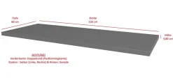 Arbeitsplatte 150cm 38mm Anthrazit matt Küche Nessa Scandi Old Style Ava-AR Luna