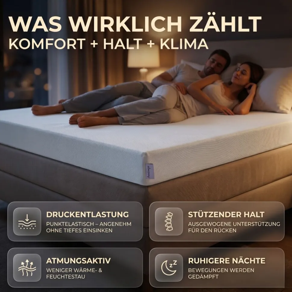 Arensberger Matratzen Topper LUXURY, 140x200cm, Gelschaum und Memory Gel Foam Matratzentopper, waschbarer Bezug, geeignet für Federkern & Matratzen, Matratzenauflage Höhe 10cm