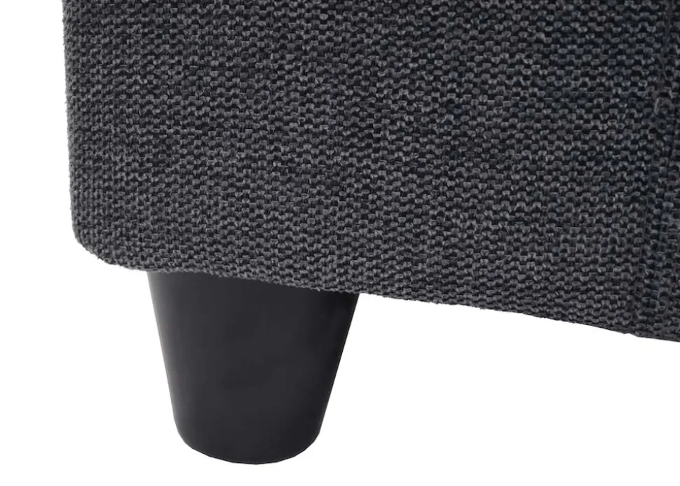 Aufbewahrungs-Truhe Kriens, Sitzbank Bank, Stoff/Textil, 45x114x45cm MVG-zertifiziert ~ dunkelgrau