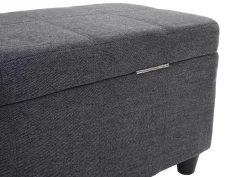 Aufbewahrungs-Truhe Kriens, Sitzbank Bank, Stoff/Textil, 45x114x45cm MVG-zertifiziert ~ dunkelgrau