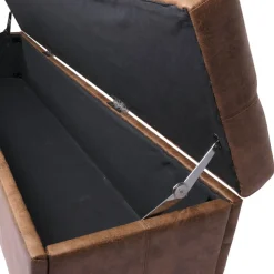 Aufbewahrungs-Truhe Sitzbank Bank Kriens XXL, Stoff/Textil, 180x45x45cm ~ Wildlederimitat