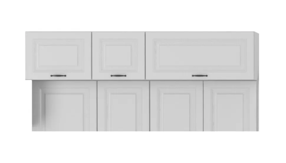 Aufsatzschrank Hochschrank 40 cm STILO Weiss Küchenzeile Küchenblock Küche