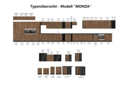 Aufsatzschrank Hochschrank 60 cm Küche MONZA Okapi Nußbaum Küchenzeile