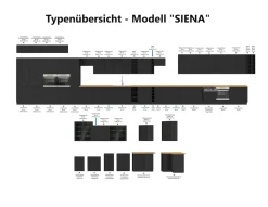 Aufsatzschrank Hochschrank 60 cm Küche MONZA Okapi Nußbaum Küchenzeile