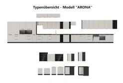 Aufsatzschrank Hochschrank 60 cm Küche MONZA Okapi Nußbaum Küchenzeile