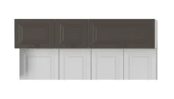 Aufsatzschrank Hochschrank 60 cm STILO Grau Küchenzeile Küchenblock Küche