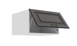 Aufsatzschrank Hochschrank 60 cm STILO Grau Küchenzeile Küchenblock Küche