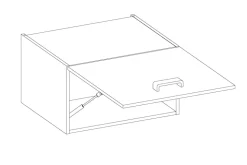 Aufsatzschrank Hochschrank 40 cm SIENA Schwarz Küchenzeile Küchenblock Küche