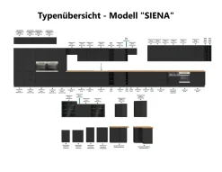 Aufsatzschrank Hochschrank 40 cm SIENA Schwarz Küchenzeile Küchenblock Küche