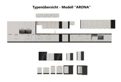 Aufsatzschrank Hochschrank 40 cm SIENA Schwarz Küchenzeile Küchenblock Küche