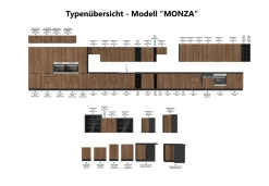 Aufsatzschrank Hochschrank 40 cm SIENA Schwarz Küchenzeile Küchenblock Küche