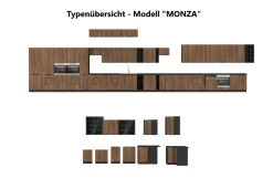 Aufsatzschrank Hochschrank 40 cm SIENA Schwarz Küchenzeile Küchenblock Küche