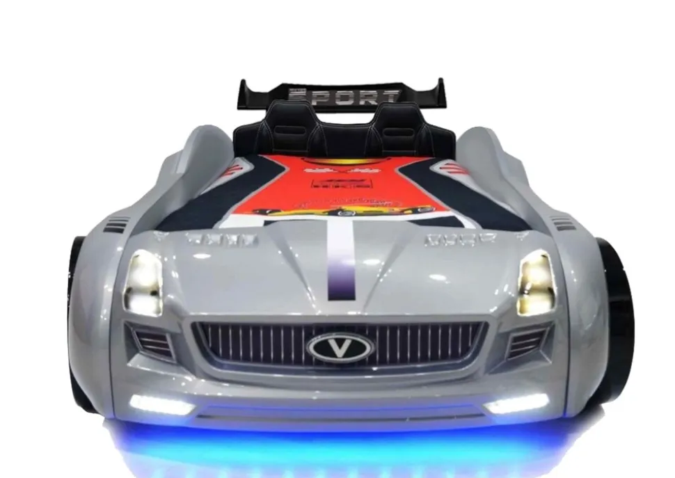 Autobett Kinderbett "Rio Roadster" LED Sound Sportsitze Lattenrost Spoiler 90x190 cm