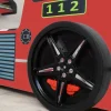Autobett Kinder 90x200 cm Feuerwehrbett "Rio Firetruck" mit LED-Licht und Sirenenoptik