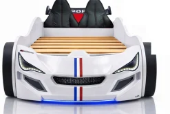 Autobett Kinder 90x200 Jungen LED Leuchte Unterbodenbeleuchtung Sound Fernbedienung