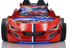 Autobett Kinder 90x200 Jungen LED Leuchte Unterbodenbeleuchtung Sound Fernbedienung