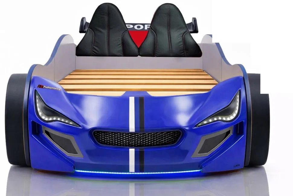 Autobett Kinder 90x200 Jungen LED Leuchte Unterbodenbeleuchtung Sound Fernbedienung