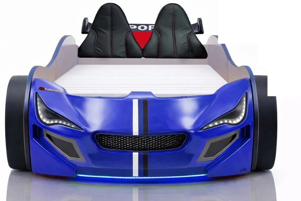 Autobett Kinder 90x200 Jungen LED Leuchte Unterbodenbeleuchtung Sound Fernbedienung