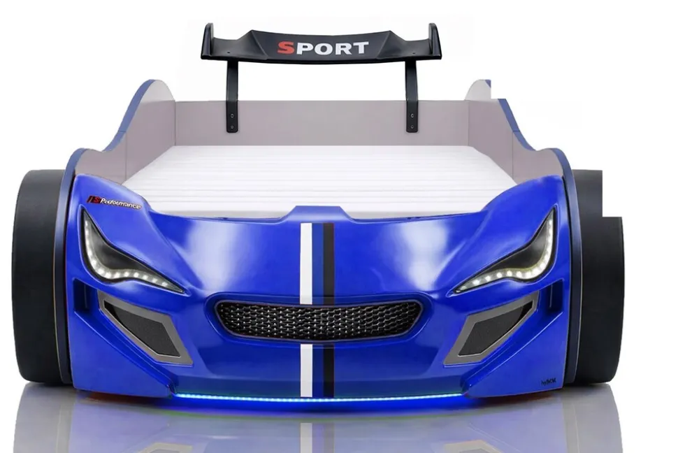 Autobett Kinder 90x200 Jungen LED Leuchte Unterbodenbeleuchtung Sound Fernbedienung