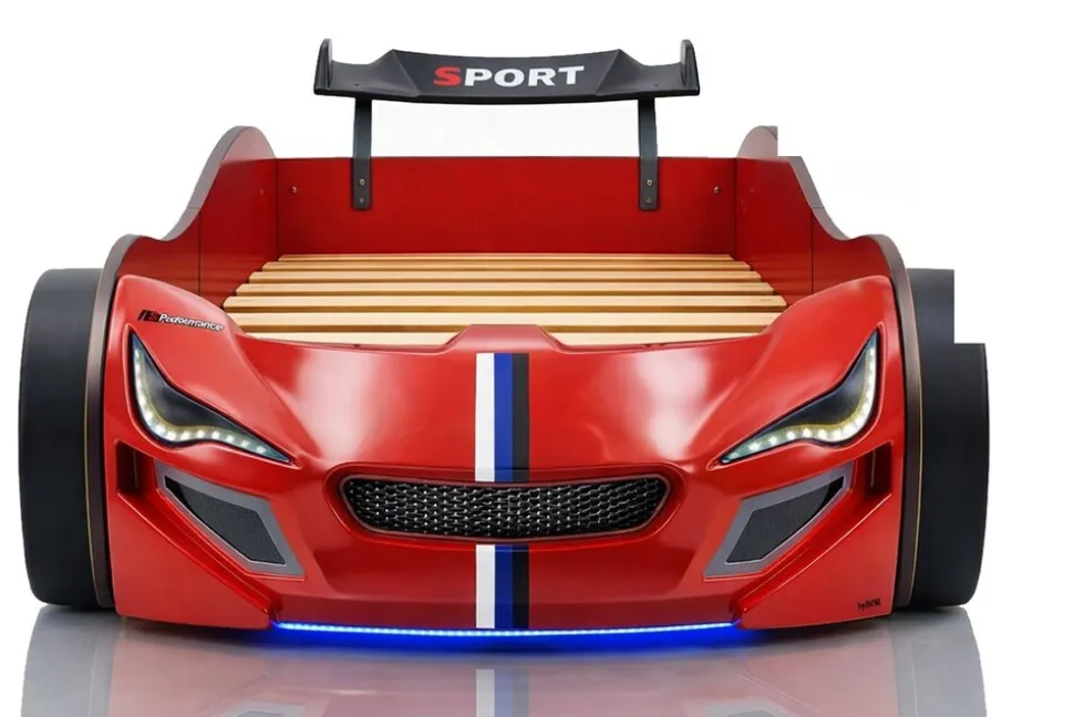 Autobett Kinder 90x200 Jungen LED Leuchte Unterbodenbeleuchtung Sound Fernbedienung