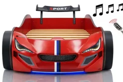 Autobett Kinder 90x200 Jungen LED Leuchte Unterbodenbeleuchtung Sound Fernbedienung