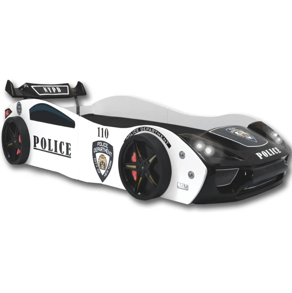 Autobett "Police" Spielbett für Kinder 90x200 inkl. Lattenrost