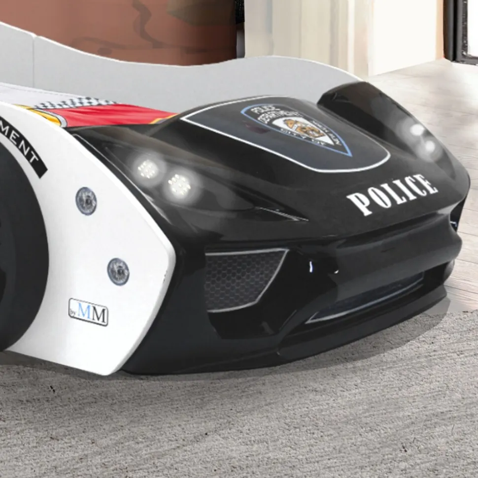 Autobett "Police" Spielbett für Kinder 90x200 inkl. Lattenrost